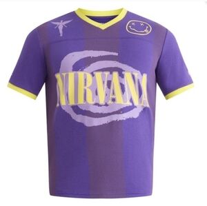 NIRVANA Purple and Yellow Graphic Short Sleeve Jersey